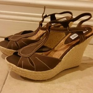 Steve Madden Brown Platform Wedges, New